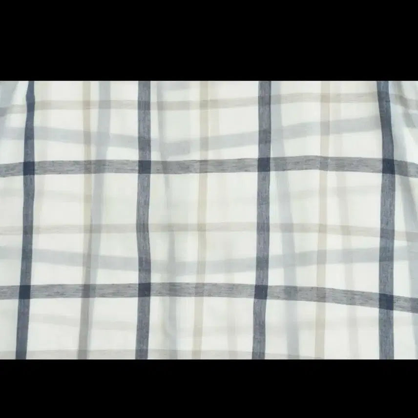 [BUNJANG] Vintage White Check Cotton Blouse / 일본빈티지 화이트 체크 반팔 코튼 블라우스