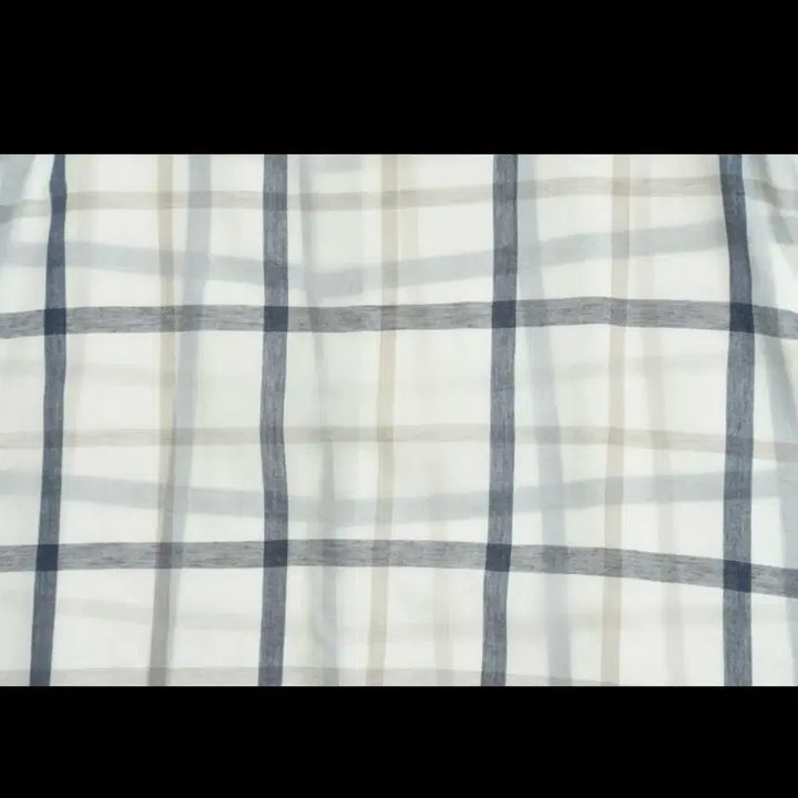 [BUNJANG] Vintage White Check Cotton Blouse / 일본빈티지 화이트 체크 반팔 코튼 블라우스