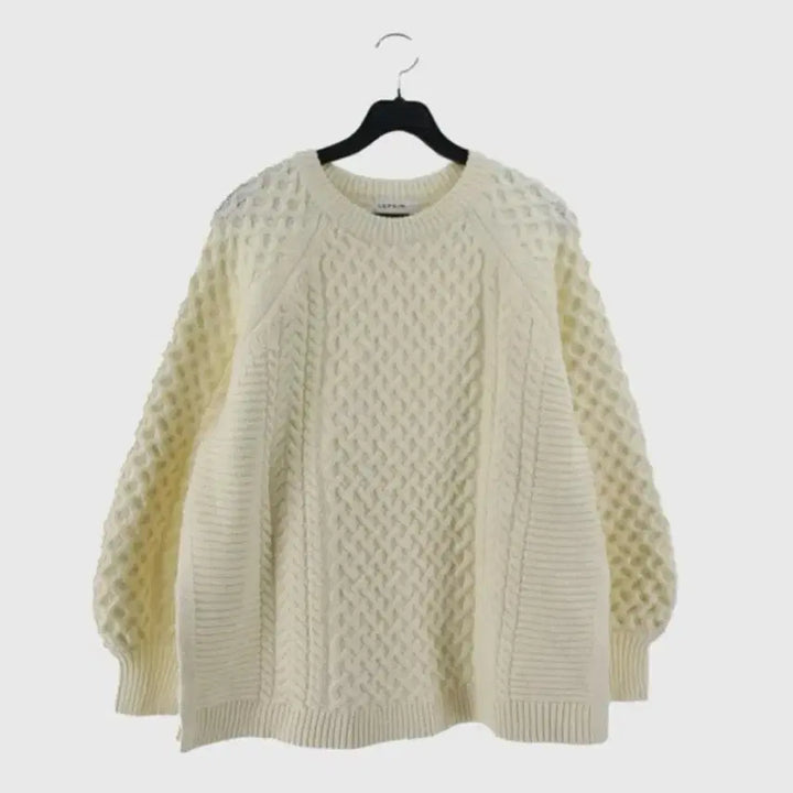 [BUNJANG] LEPSIM Ivory Cable Knit Sweater / LEPSIM 아이보리 꽈배기 빈티지 레글런 니트