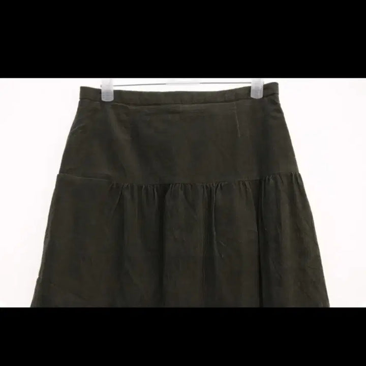 [BUNJANG] Khaki Shirred Midi Skirt / 카키색 셔링 롱 미디 스커트