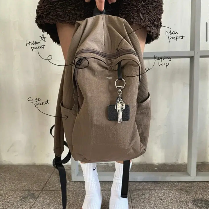 [BUNJANG] POTE Backpack Mocha / 포테 백팩 모카
