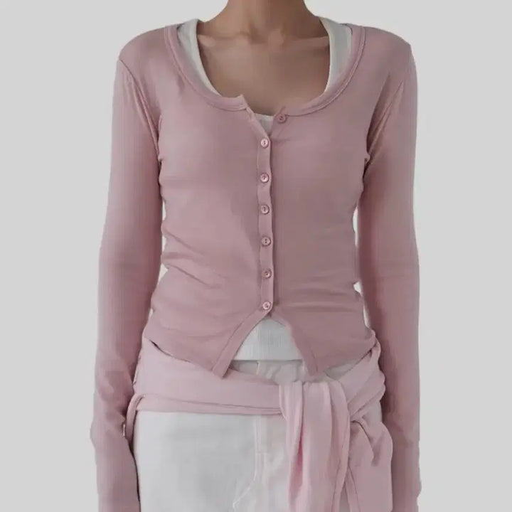 [BUNJANG] Autumn Pink Cardigan / 어텀 핑크 가디건