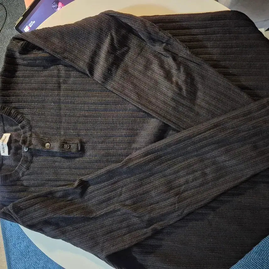 [BUNJANG] Milo Archive Henly Neck Knit Black XL / 밀로 아카이브 헨리넥 니트 블랙 XL