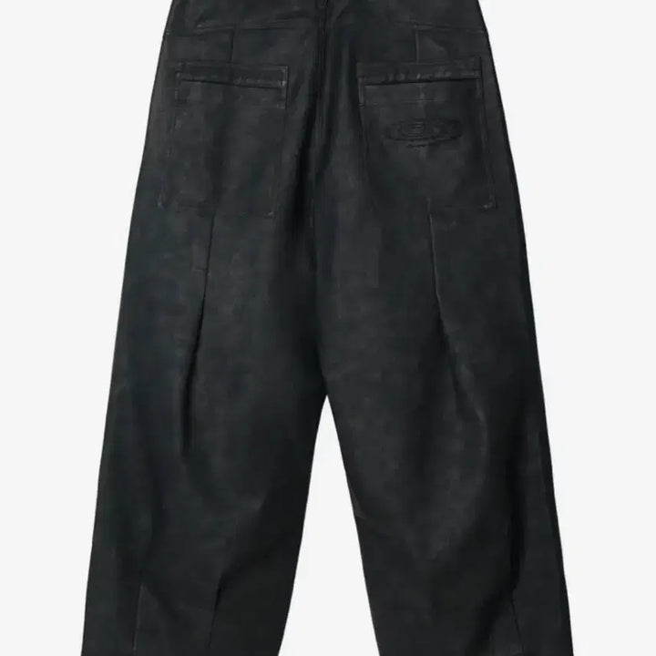 [BUNJANG] IDKTT Black Leather Wide Pants / 아이돈워너셀 블랙 레더 와이드 팬츠