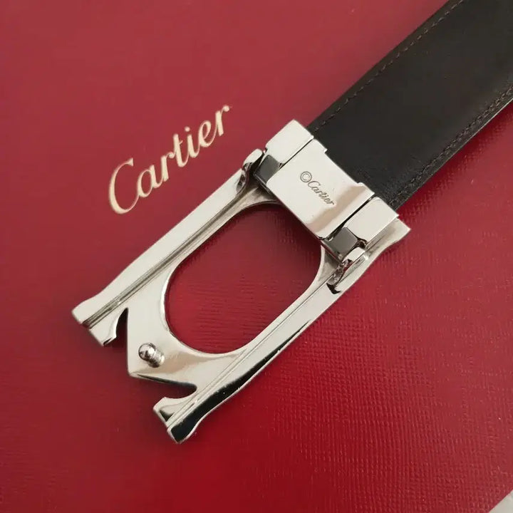 [BUNJANG] Cartier Tank Black Leather Belt / 까르띠에 탱크 블랙 가죽 벨트 쇼핑백 포함
