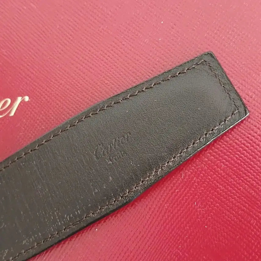 [BUNJANG] Cartier Tank Black Leather Belt / 까르띠에 탱크 블랙 가죽 벨트 쇼핑백 포함