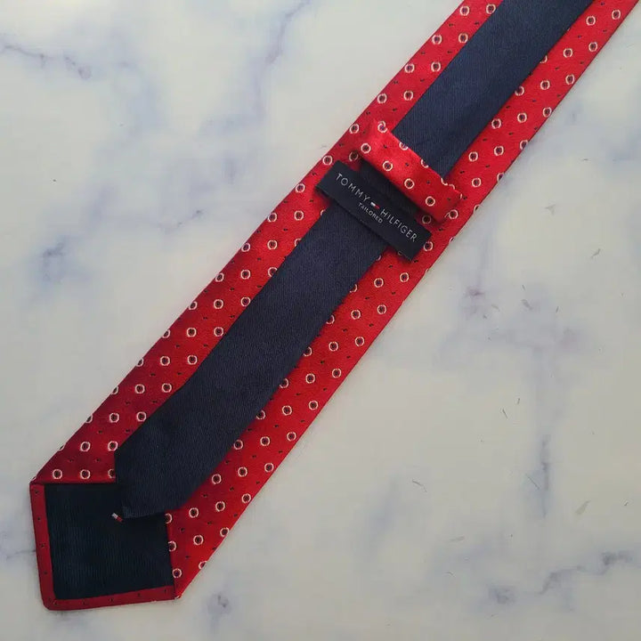 [BUNJANG] Tommy Hilfiger Silk Red Micro Pattern Tie / 타미힐피거 실크 레드 패턴 넥타이 7.8cm S~A+등급 G2