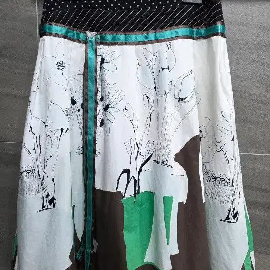 [BUNJANG] MICHAA Printed Ribbon Skirt / MICHAA  미샤 ,  프린트 예쁜  리본 스커트