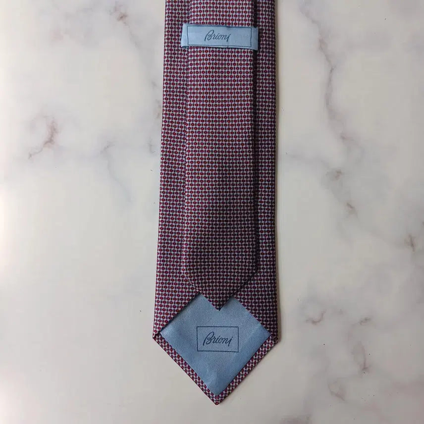 [BUNJANG] Brioni Silk Tie - Blue Wine Micro Pattern 8cm / 브리오니 실크 블루 와인 패턴 넥타이 8cm S~A+등급 E906