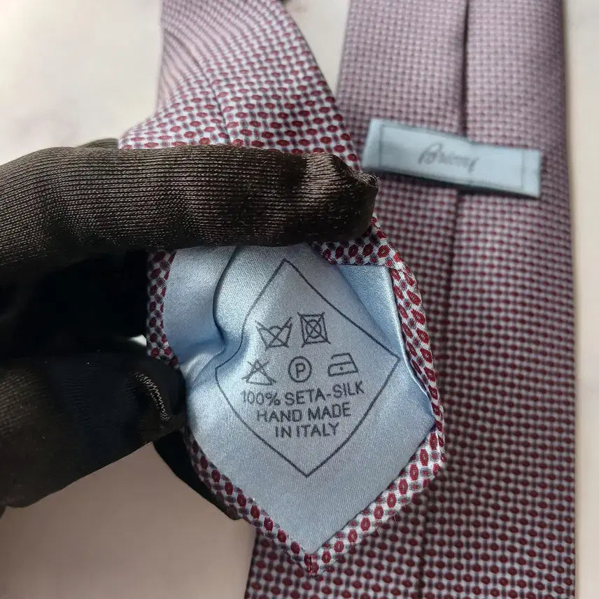 [BUNJANG] Brioni Silk Tie - Blue Wine Micro Pattern 8cm / 브리오니 실크 블루 와인 패턴 넥타이 8cm S~A+등급 E906