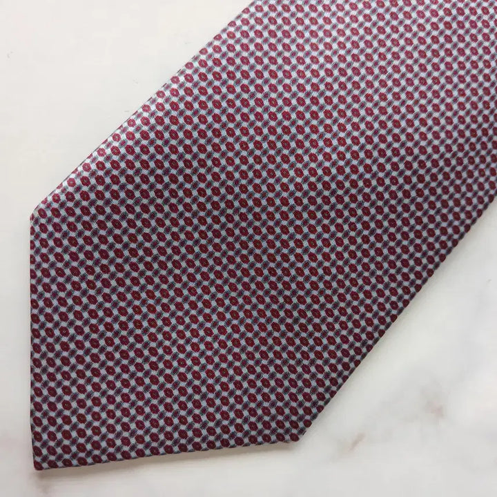 [BUNJANG] Brioni Silk Tie - Blue Wine Micro Pattern 8cm / 브리오니 실크 블루 와인 패턴 넥타이 8cm S~A+등급 E906