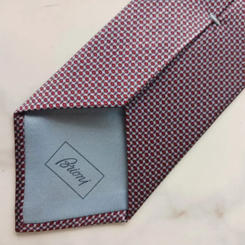 [BUNJANG] Brioni Silk Tie - Blue Wine Micro Pattern 8cm / 브리오니 실크 블루 와인 패턴 넥타이 8cm S~A+등급 E906