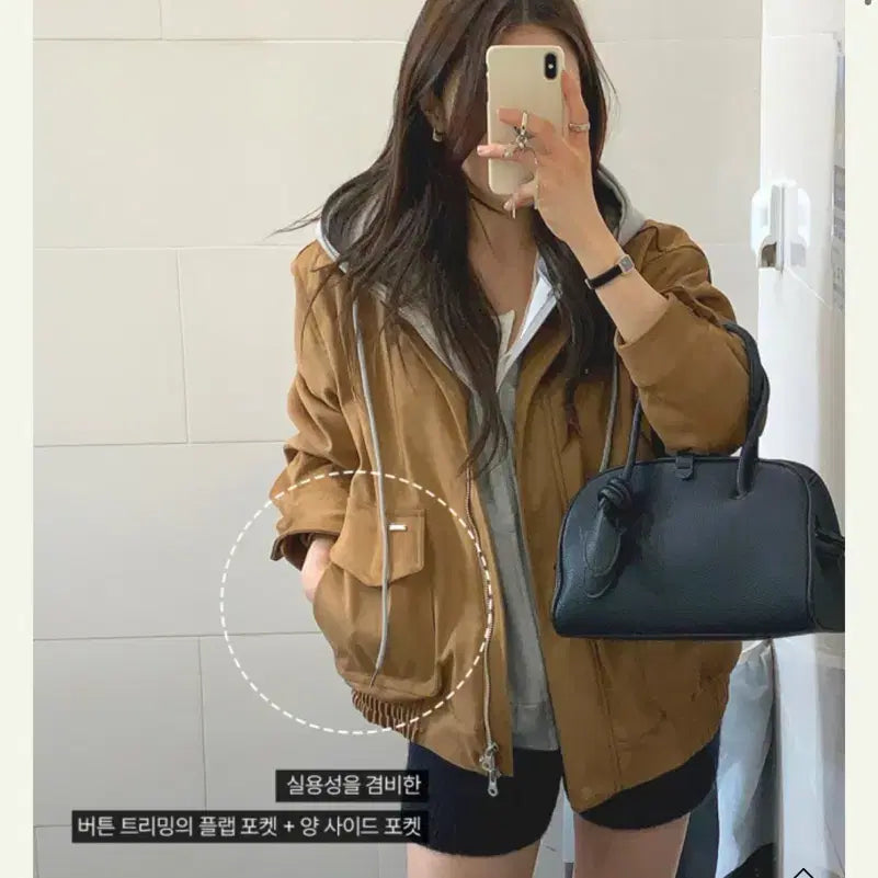 [SOLD OUT] 모던로브 블루종 카멜 스웨이드 컬러