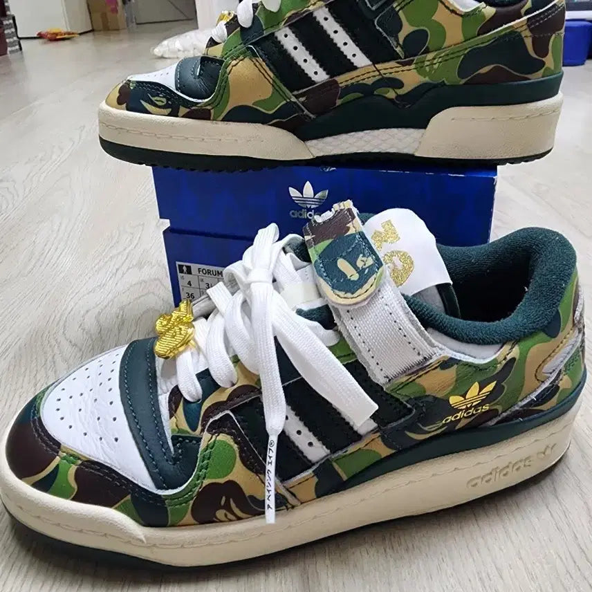 [BUNJANG] Adidas Forum BAPE Camo Sneakers / 아디다스 포럼 BAPE 카모 운동화 220