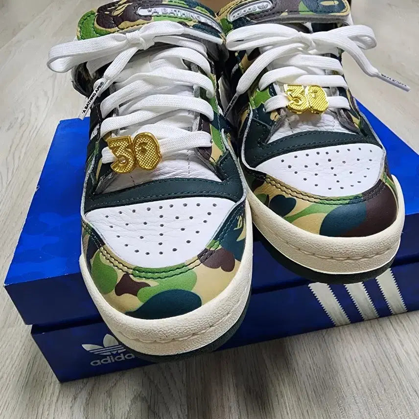 [BUNJANG] Adidas Forum BAPE Camo Sneakers / 아디다스 포럼 BAPE 카모 운동화 220