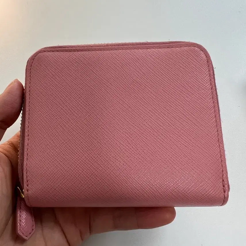 [BUNJANG] Prada Saffiano Leather Bifold Wallet Pink / 프라다 반지갑 핑크 가죽 사피아노