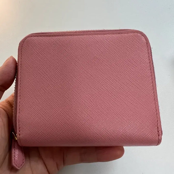 [BUNJANG] Prada Saffiano Leather Bifold Wallet Pink / 프라다 반지갑 핑크 가죽 사피아노
