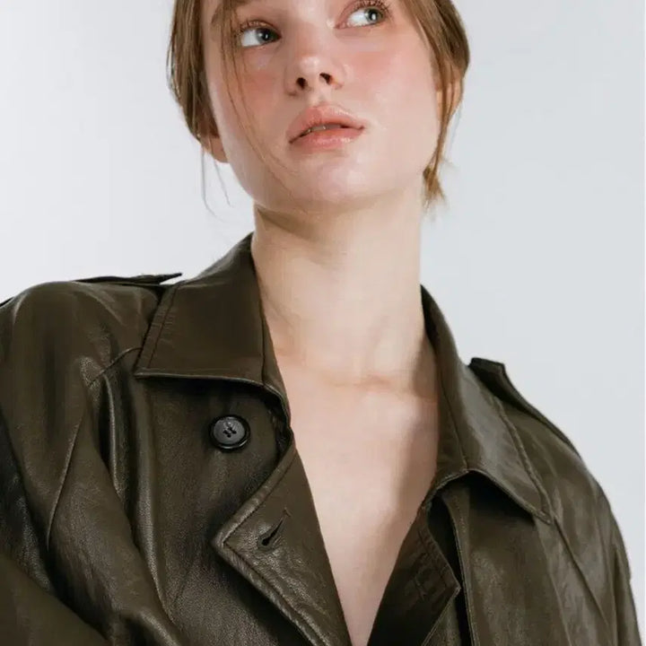 [BUNJANG] Moifair Leather Strap Trench Jacket / 모이페어 레더 스트랩 트렌치 자켓 브라운