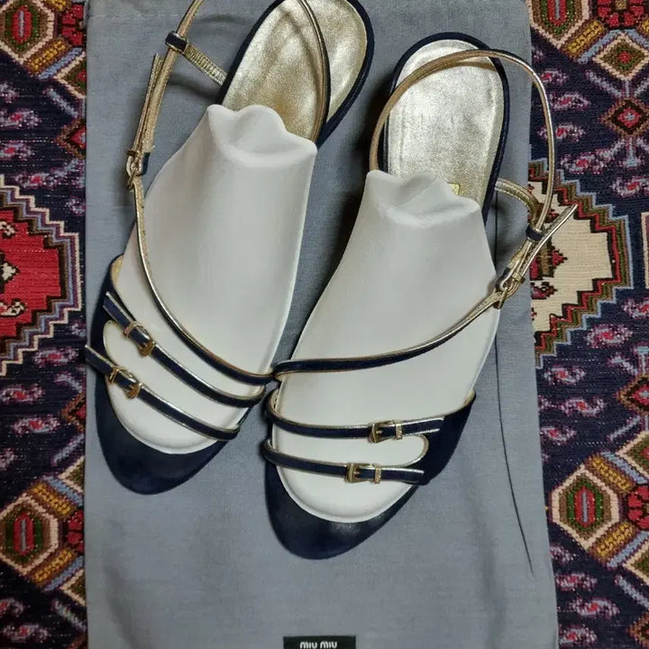 [BUNJANG] Ferragamo Navy Suede Strap Sandals / 정품 페라가모 네이비 스트랩힐 명품샌들, 245mm/38 (상태아주좋음)