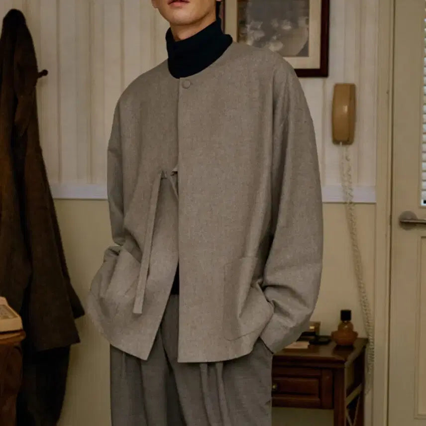 [SOLD OUT] 말렌 유니섹스 울 루프 자켓 베이지 1 size