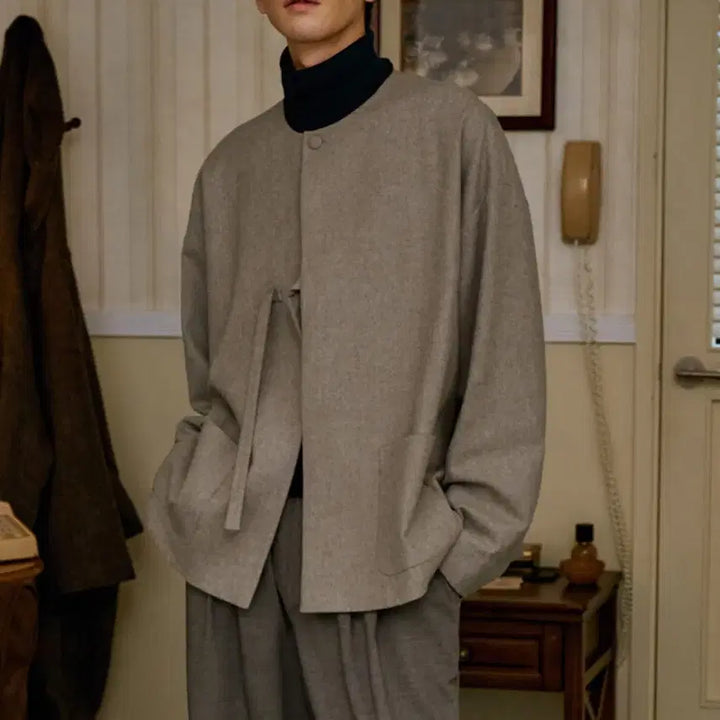 [SOLD OUT] 말렌 유니섹스 울 루프 자켓 베이지 1 size