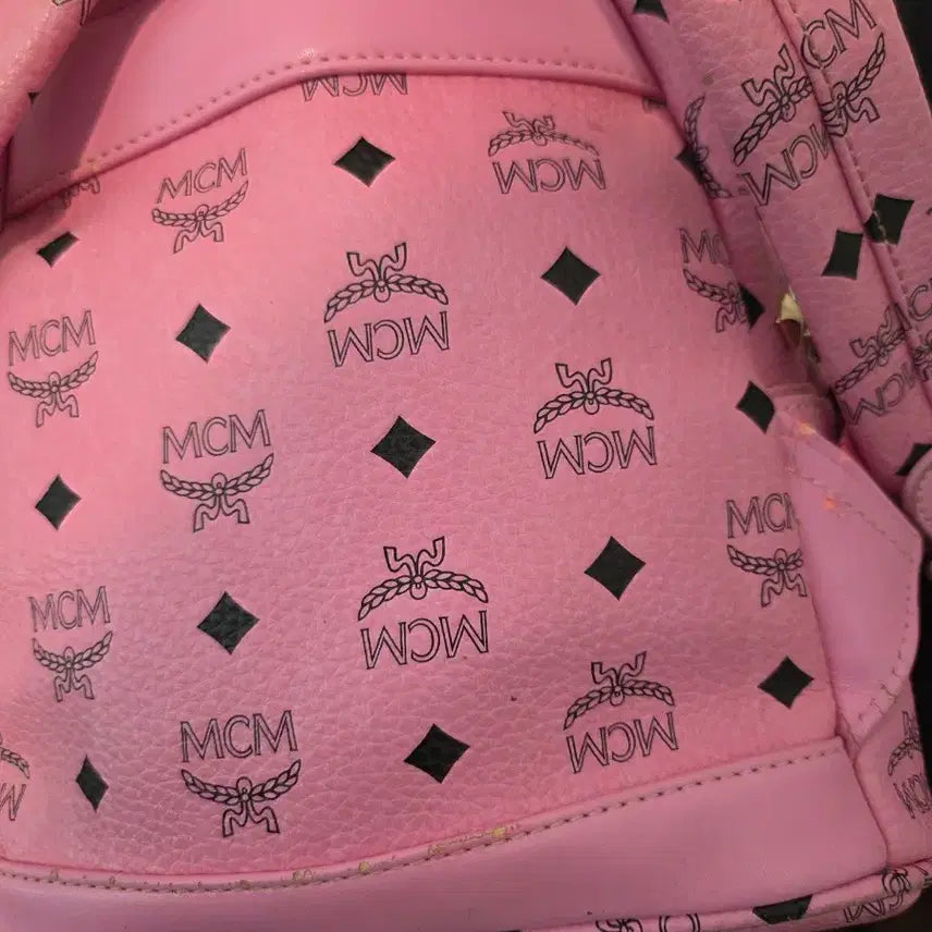 [BUNJANG] MCM Pink Studded Backpack Mini / MCM 핑크 스터드 백팩 미니