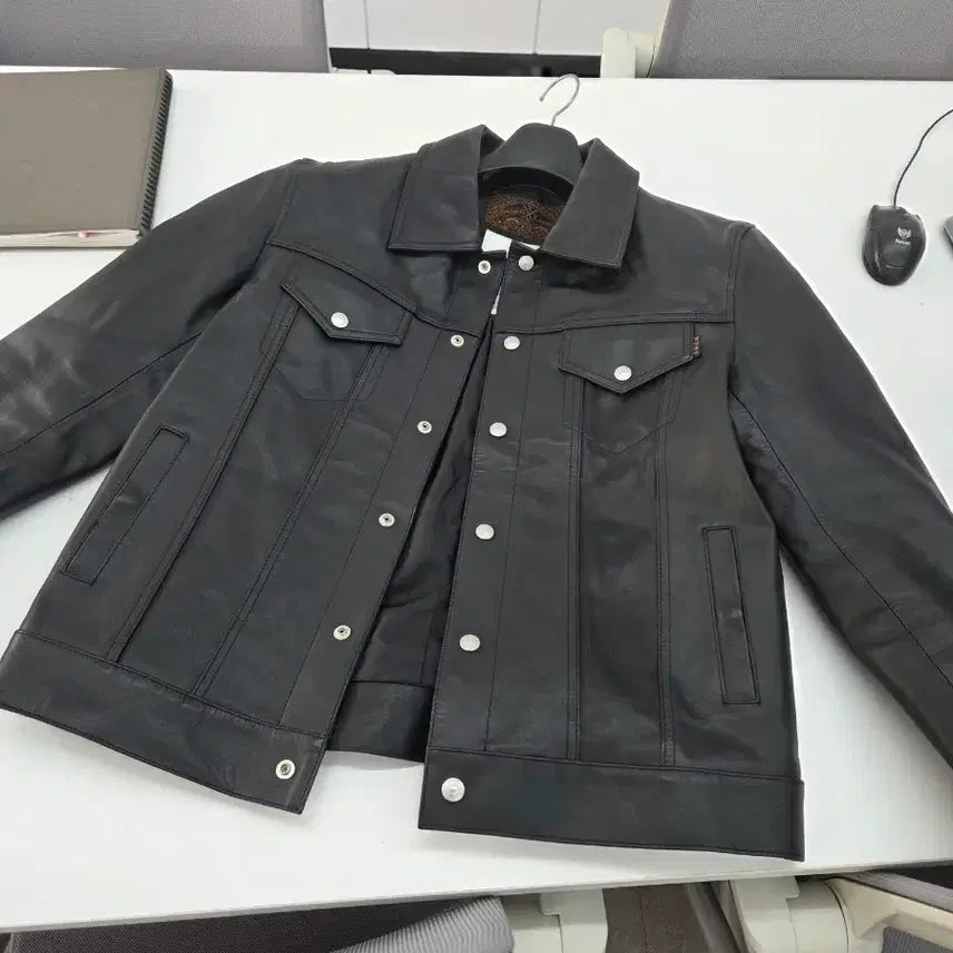 [BUNJANG] Nude Bones XL Steerhide Leather Jacket / 누드본즈 트러커 후기형 스티어하이드 xl 가죽자켓