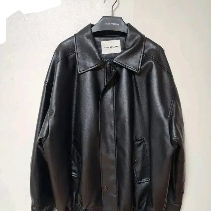 [BUNJANG] Lady Volume Vegan Leather Jacket / 레이디볼륨 비건레더 자켓