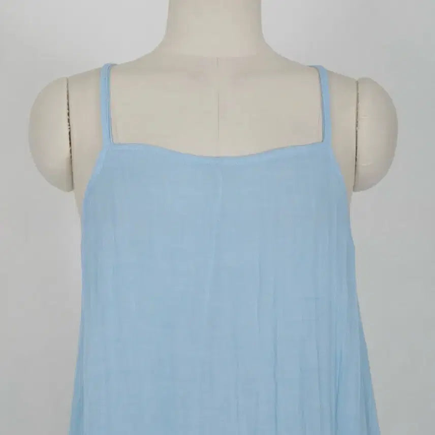 [BUNJANG] Sky Blue Long Cami Dress / 끈나시 롱 원피스 스카이블루 free