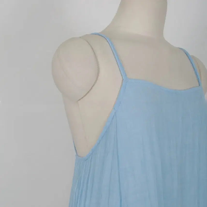 [BUNJANG] Sky Blue Long Cami Dress / 끈나시 롱 원피스 스카이블루 free