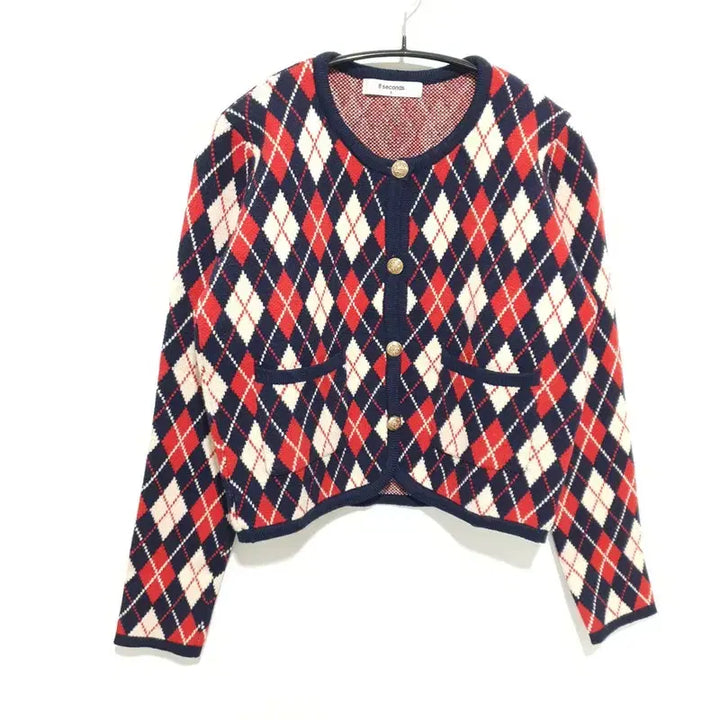 [BUNJANG] 8Seconds Argyle Knit Cardigan / 에잇세컨즈 멀티 자카드 아가일 니트 가디건 S_M2252