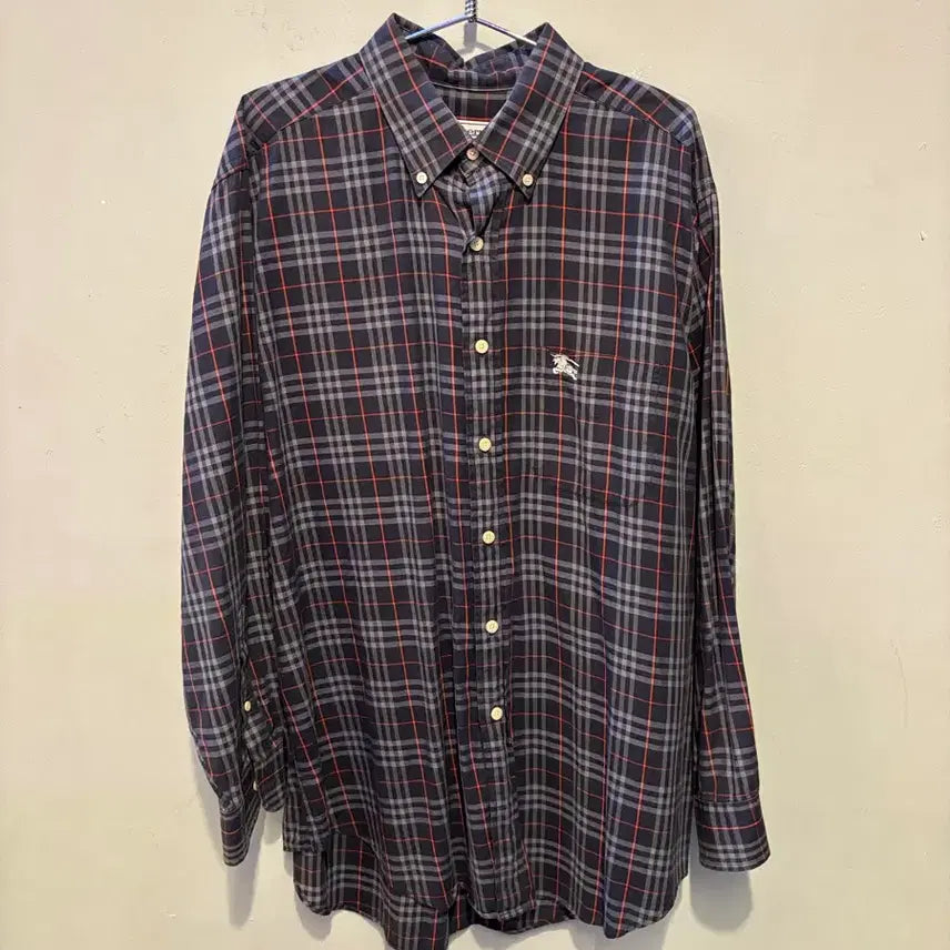[BUNJANG] Burberry Navy Check Shirt / 버버리 네이비 체크셔츠