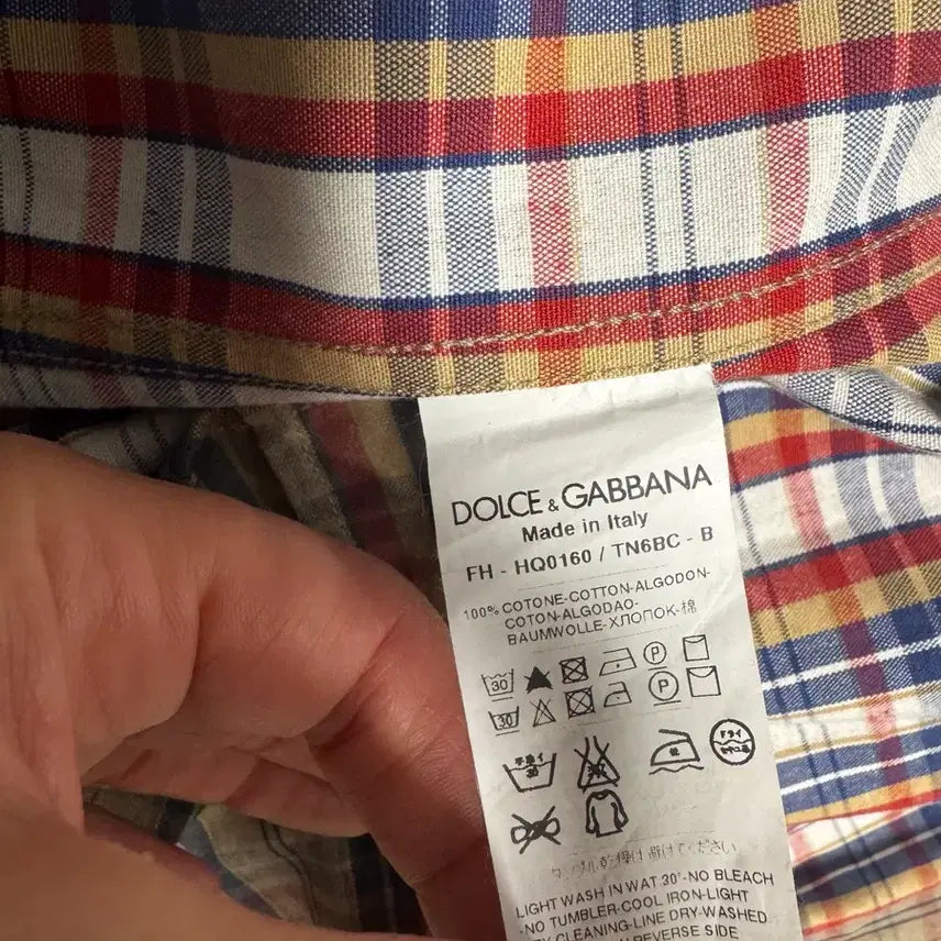 [BUNJANG] Dolce &amp; Gabbana Checkered Cotton Shirt / Dolce &amp; Gabbana (돌체앤가바나)셔츠/100-105사이즈