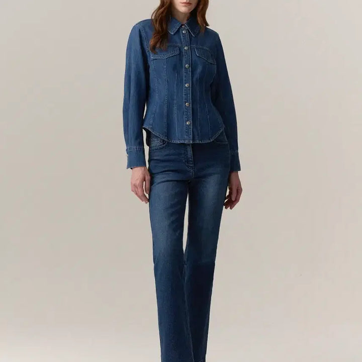 [BUNJANG] MICHAA Denim Shirt Jacket / 새상품)송혜교 미샤 MICHAA 데님 청 셔츠 자켓