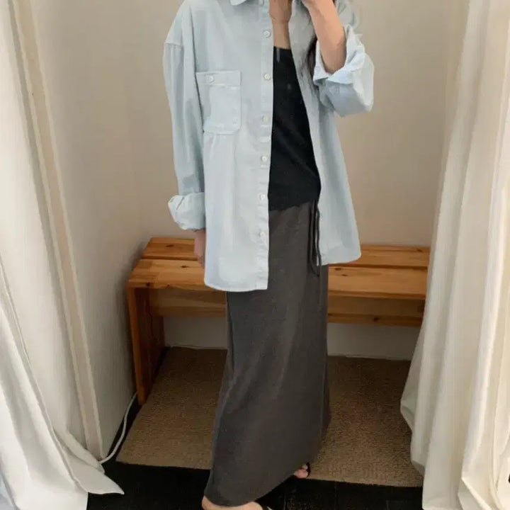 [SOLD OUT] 플라넬  로렌 연청 데님셔츠 새상품