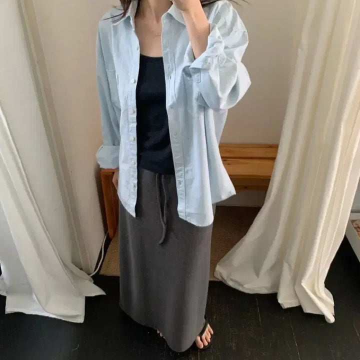 [SOLD OUT] 플라넬  로렌 연청 데님셔츠 새상품
