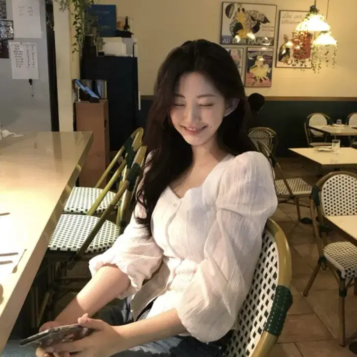 [SOLD OUT] 제니오 펄 에스닉 블라우스 아이보리 S