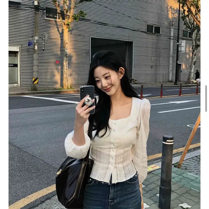 [SOLD OUT] 제니오 펄 에스닉 블라우스 아이보리 S
