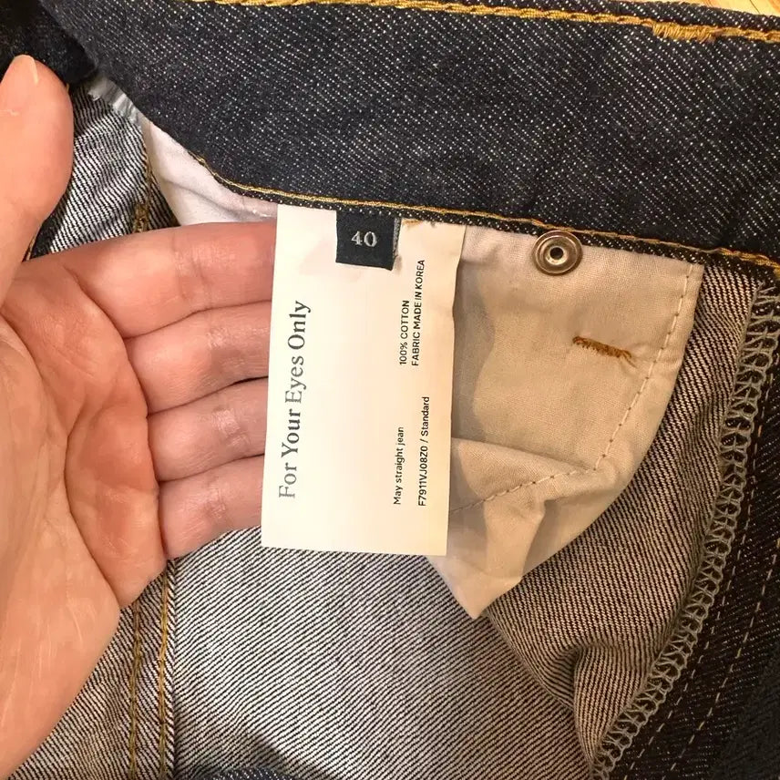 [BUNJANG] FYEO May Straight Raw Denim Jeans / 포유온 FYEO 메이 스트레이트 생지데님 새상품