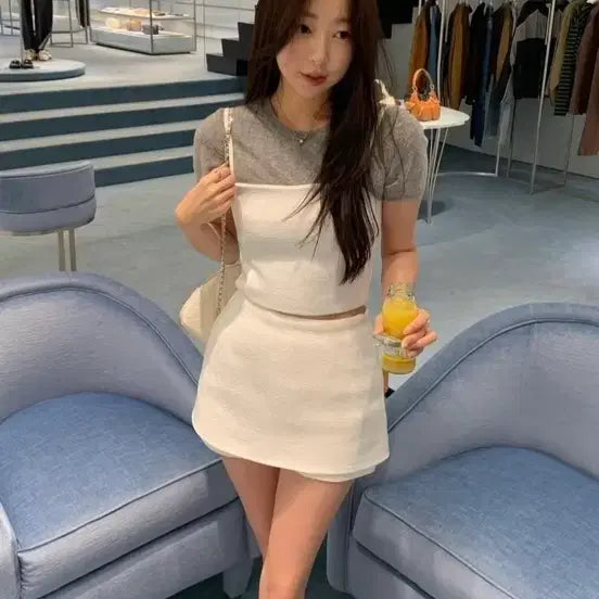 [SOLD OUT] 시예 샵시예 뮤 트위드 뷔스티에 + 스커트 팬츠
