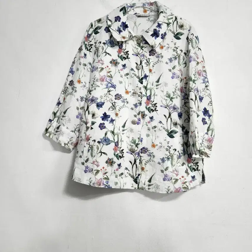[BUNJANG] PAT 100% Linen Flower Summer Jacket (Size 95-100) / PAT 2023 린넨100% 플라워 썸머자켓95~100