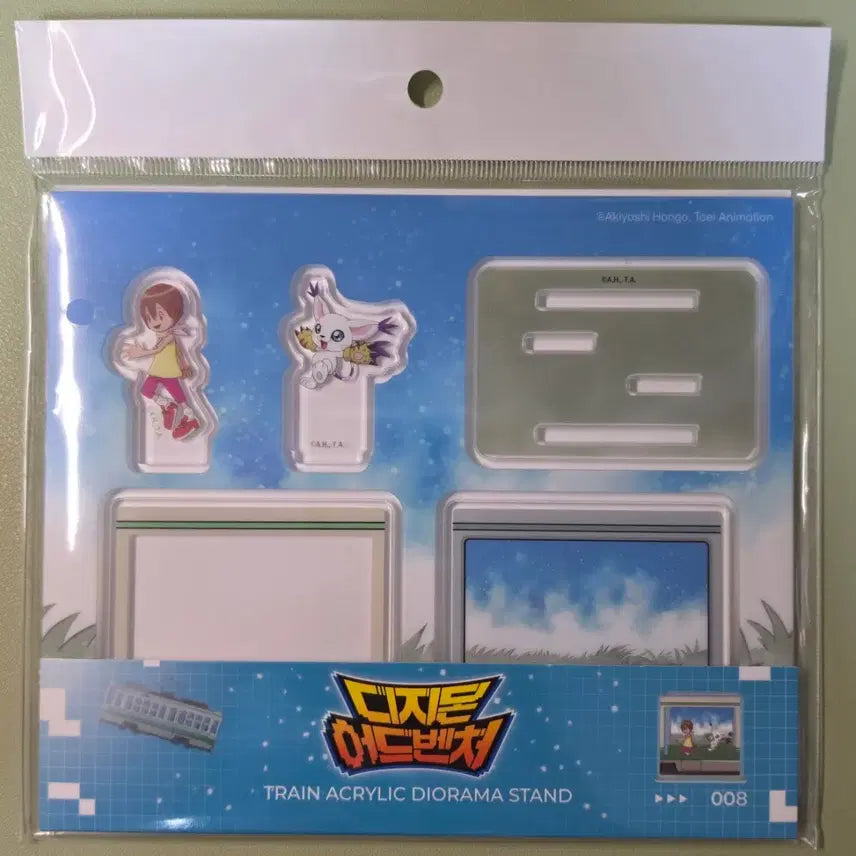 [BUNJANG] Digimon Collaboration Cafe Omamori Train Acrylic Diorama Set Unsealed Kari &amp; Gatomon / 디지몬 콜라보 카페 오마케 전차 아크릴 디오라마 미개봉 신나리 가트몬