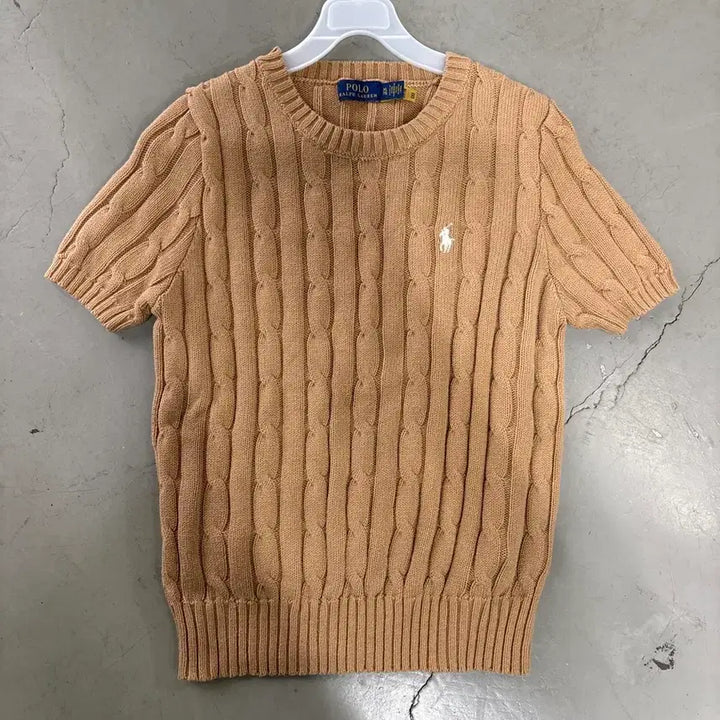 [SOLD OUT] 폴로 여성 QR신형 포니 반팔 케이블 니트 XL
