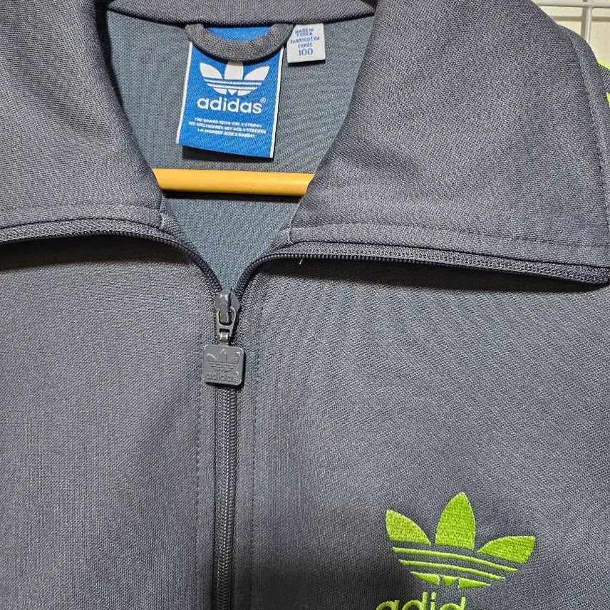 [BUNJANG] Adidas Track Top Gray/Lime / 아디다스 삼선 트랙탑 그레이/라임