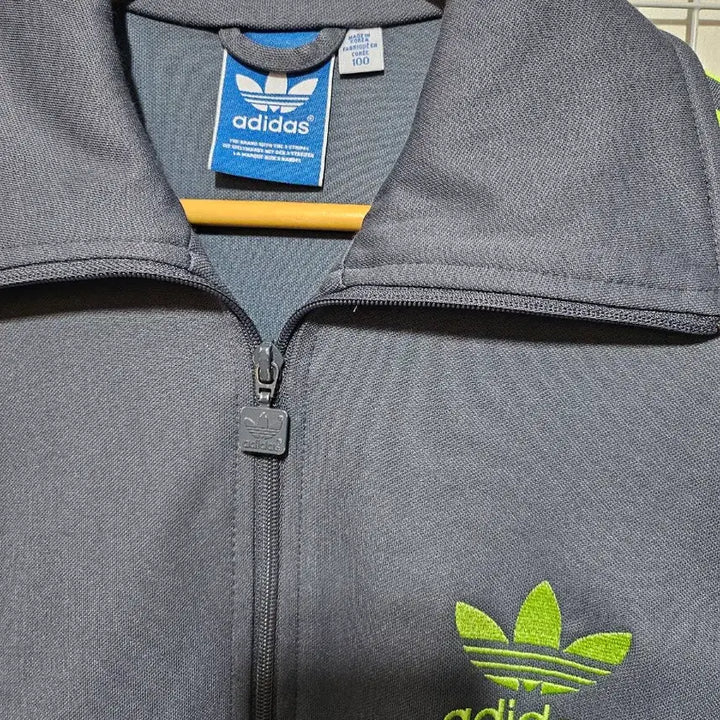 [BUNJANG] Adidas Track Top Gray/Lime / 아디다스 삼선 트랙탑 그레이/라임