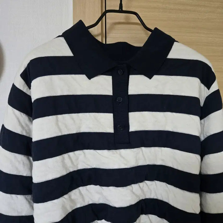 [BUNJANG] ZARA Jacquard Stripe Polo Sweater / 자라(ZARA) 자카드 스트라이프 스웨터 L