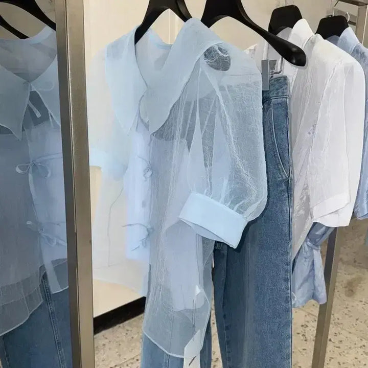 [BUNJANG] DRAGONBLUES Organza Blouse, S / DRAGONBLUES 드래곤블루스 오간자 블라우스, S