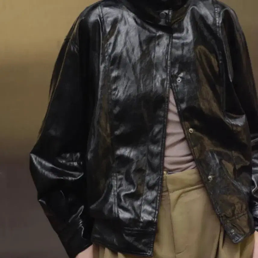 [BUNJANG] ZARA Leather Bomber Jacket - Men&