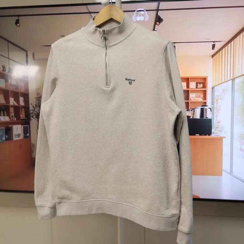 [BUNJANG] Barbour Half-Zip Sweatshirt / 바버 반집업 맨투맨 깔끔한 감성 하나