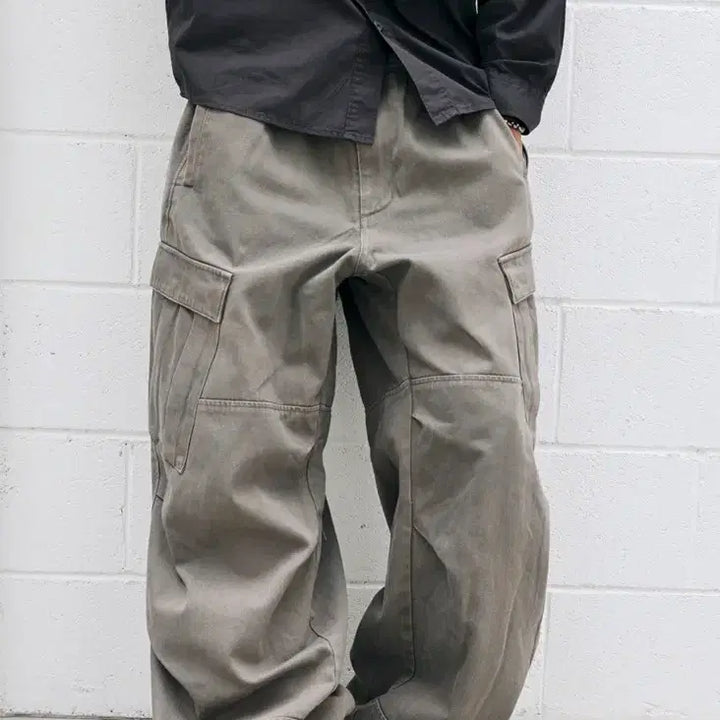 [BUNJANG] Hatching Room Washed Olive Wide Pants / 4)해칭룸 밀팬츠 워시드 올리브